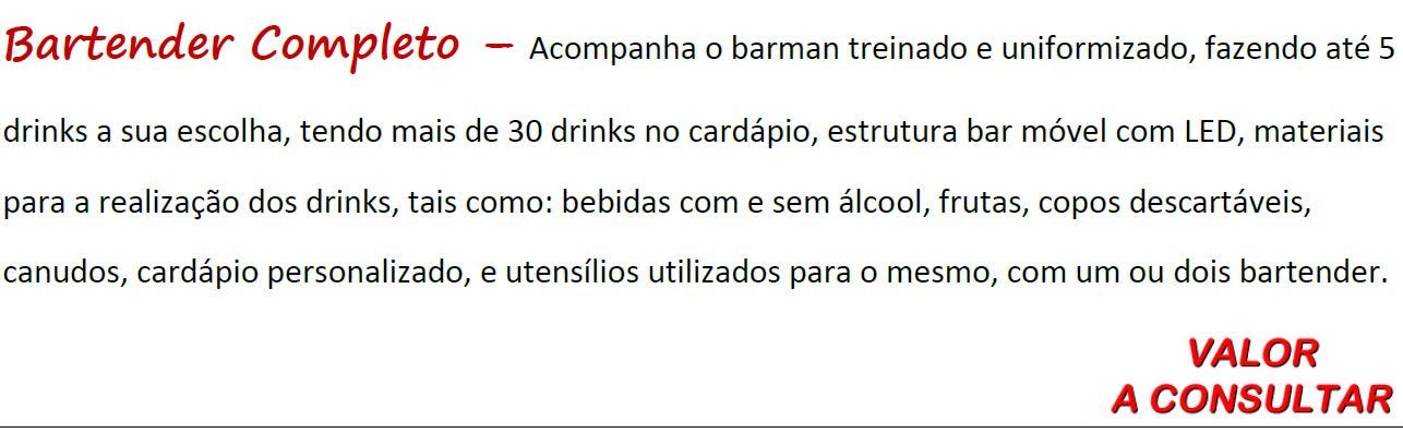 Bartender completo