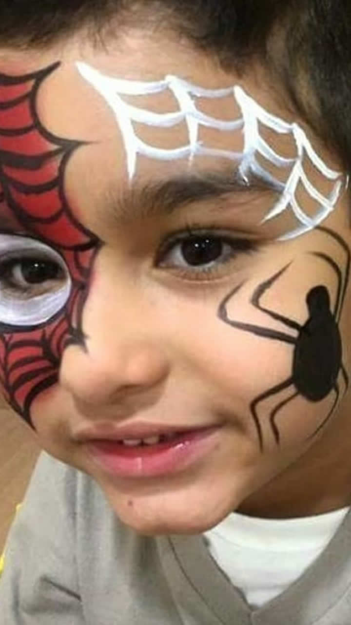 foto pintura facial homem aranha