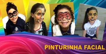 crianças com pintura facial