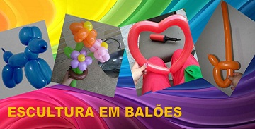 esculturas feitas com balões - cachorrinho e coração com bexigas