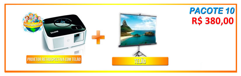 Pacote 10 - Projetor Retrospectiva + Telão = R$380,00