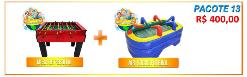 Pacote 13 - Mesa de Pebolim + Air Soccer Futebol = R$400,00
