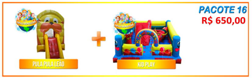 Pacote 16 - Pula Pula Leão + Kid Play = R$650,00