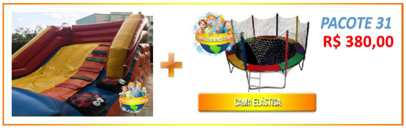 Pacote 31 - Escorrega + Cama Elastica = R$380,00