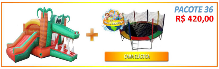 Pacote 34 - Tobogã Jacaré + Cama Elástica = R$420,00