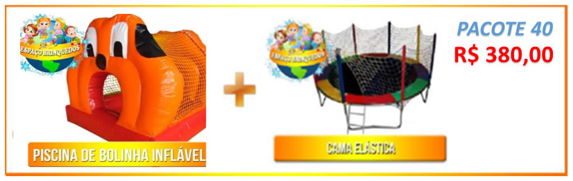 Pacote 39 - Piscina de Bolinha Inflável + Cama Elástica = R$380,00