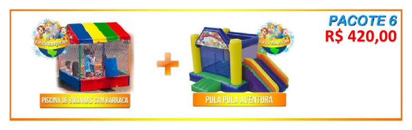 Pacote 6 - Basquete Eletrônico + Pula Pula Aventura = R$420,00